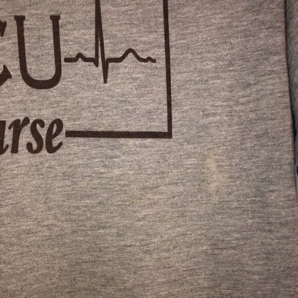 ICU Nurse M Gray Telemetry Strip Short Sleeve Tee - Picture 9 of 10